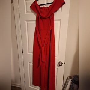 Boohoo Red Off-the-Shoukder Jumpsuit! NEW-Size 18*